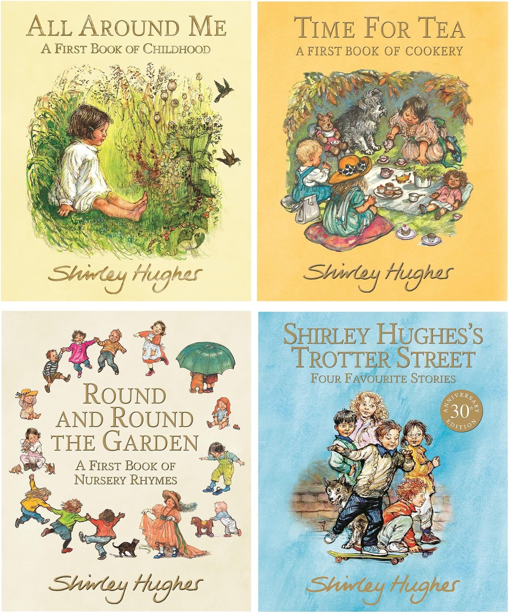 Shirley Hughes Collection 4 Books Set (All Around Me, Time for Tea, Round and Round the Garden & Shirley Hughes's Trotter Street)