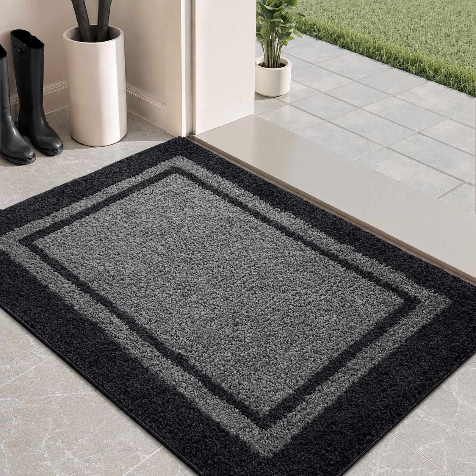 EDIEMNS Dirt Trapping Indoor Front Door Mat Entry Rug 24" x 36" Graymist — Amazon image 11