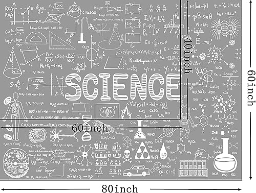 Miniatura 7 de PAOPOED Tapiz de ciencia, temática educativa, decoración de fondo de laboratorio para estudiantes, fórmulas matemáticas, mantel para colgar en la