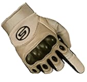 Seibertron Carbon Fiber Hard Knuckle Sheepskin Palm Motorcycle Gloves Khaki M