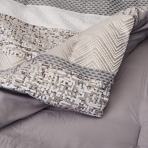 Miniatura 9 de Madison Park Juego de edredón de lujo, diseño tradicional de jacquard, ropa de cama alternativa al plumón para todas las estaciones, falda de cama a