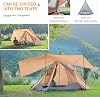 LETKIND 6 Person Camping Tent 12x12ft Teepee Tent Waterproof Professional Canvas Tent with Water-Resistant Material, Double Layer Design and Mesh Windows, Easy Setup for Adult Family Outdoor Camping