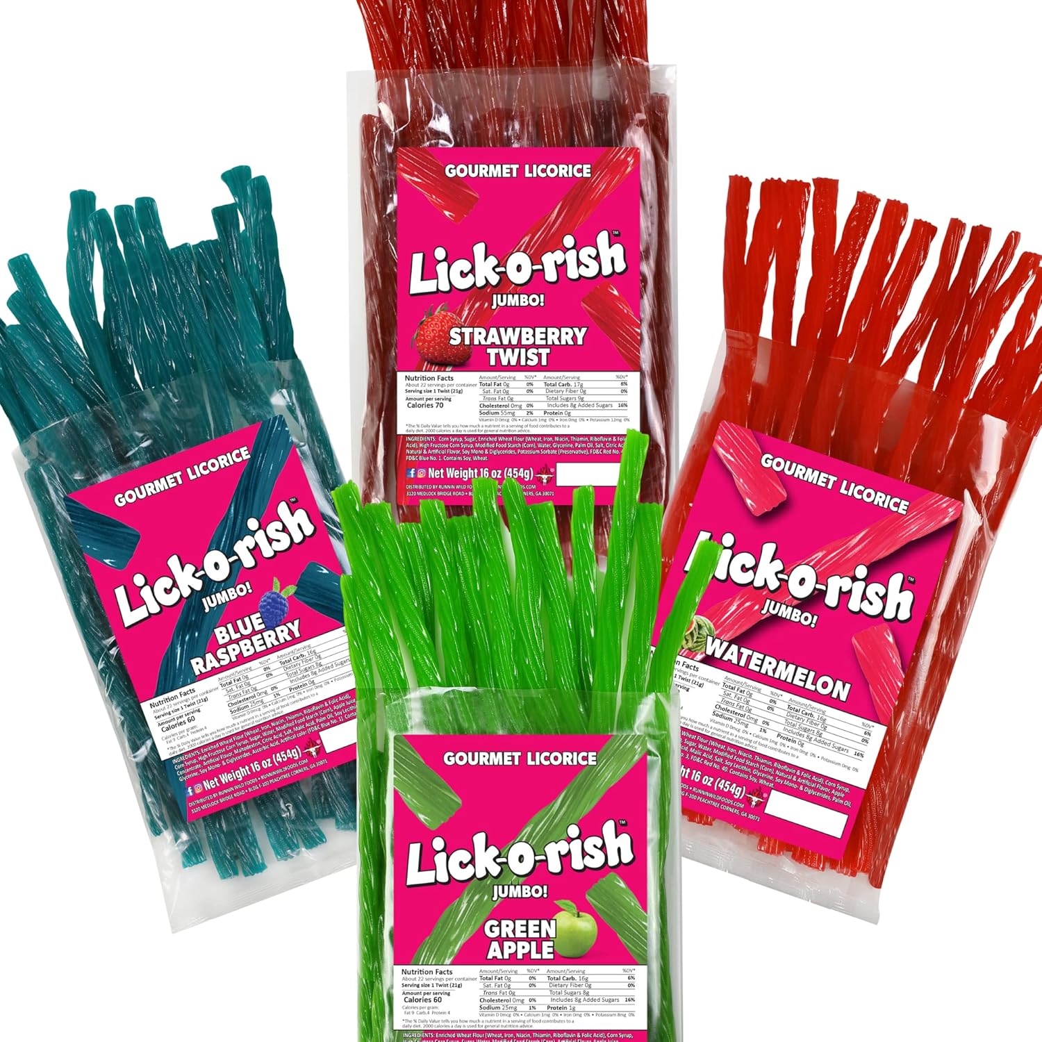 Licorice Candy Variety Pack Gourmet JUMBO Red, Blue