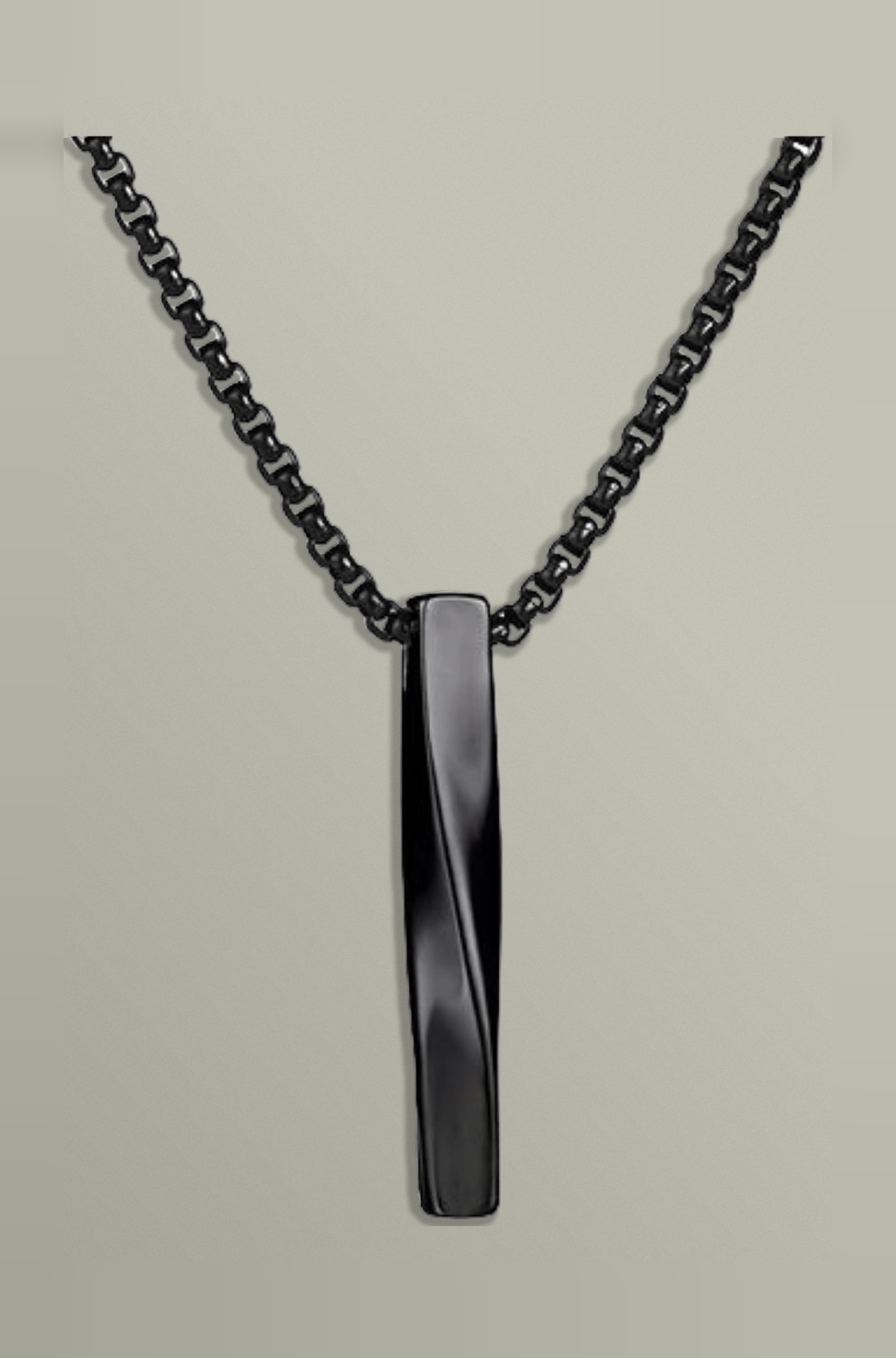 ALPHA Anti Tarnish Stainless Steel Coiller Black Locket Neck Chain for Men | Stylish Pendant Necklace | Jewellery Accessories for Boys | Minimal Jewelry | Gifts for Boyfriend & Husband | Marriage, Birthday | Gift for Valentine Day