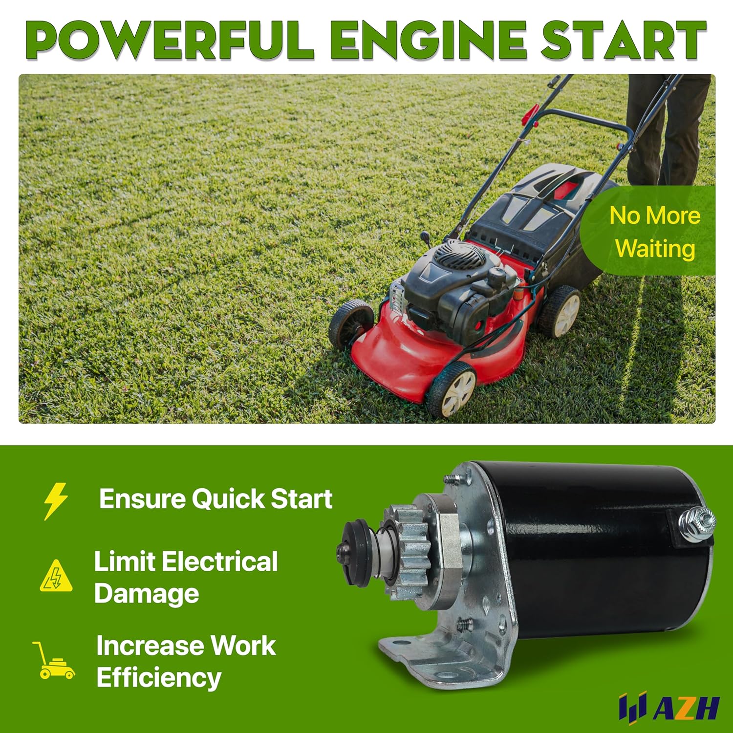 Starter Motor Replacement for Husqvarna Model YTH18542 18.5-HP Hydrostatic 42-in Riding Lawn Mower
