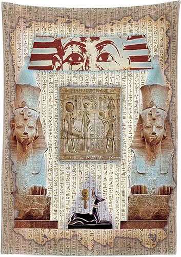 Miniatura 2 de Ambesonne Mantel de Egipto, diseño de momia de faraón egipcio, diseño de ataúd de faraón egipcio, ilustración, mantel rectangular para decoración de