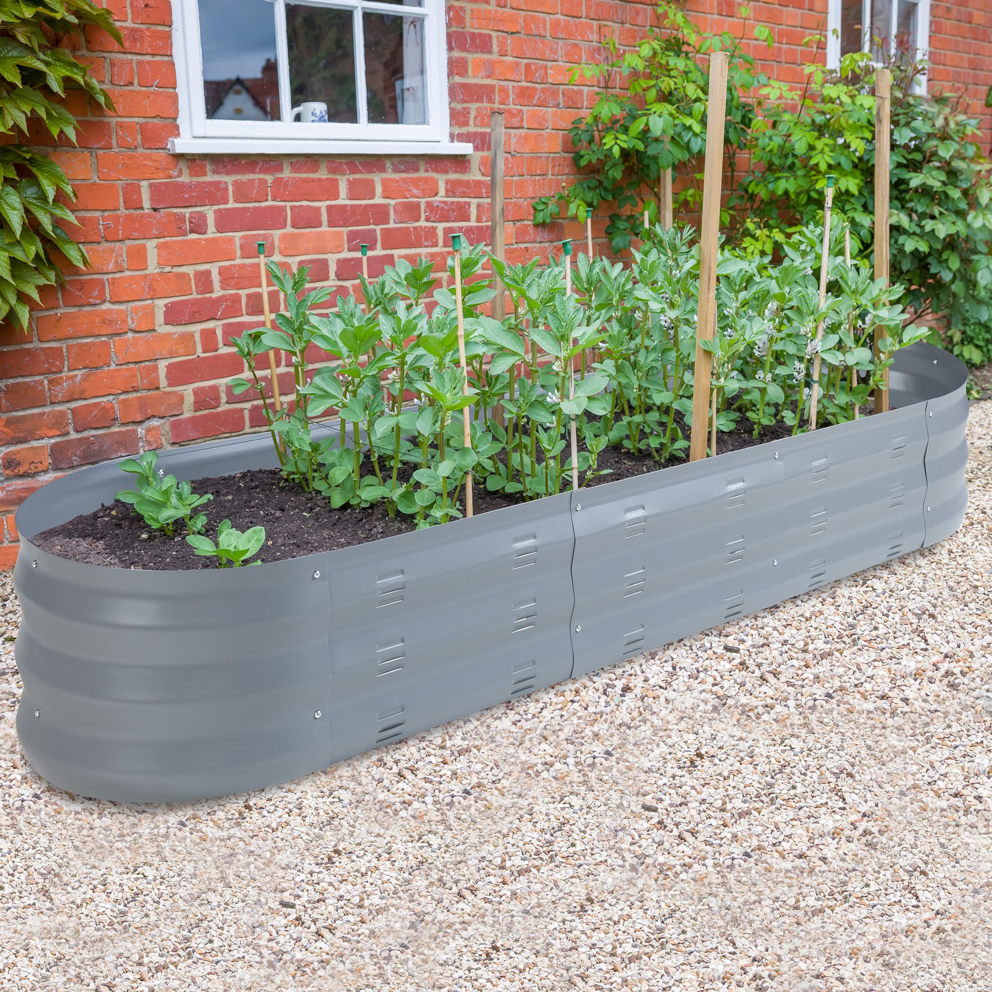 casa.pro Jardinière Surélevée Grande Taille Lit Surélevé Bac à Fleurs Carré Potager Haute Parterre de Jardin Bac de Plantation Extérieur Terrasse Balcon Acier Galvanisé 171 x 50 x 25 cm Anthracite