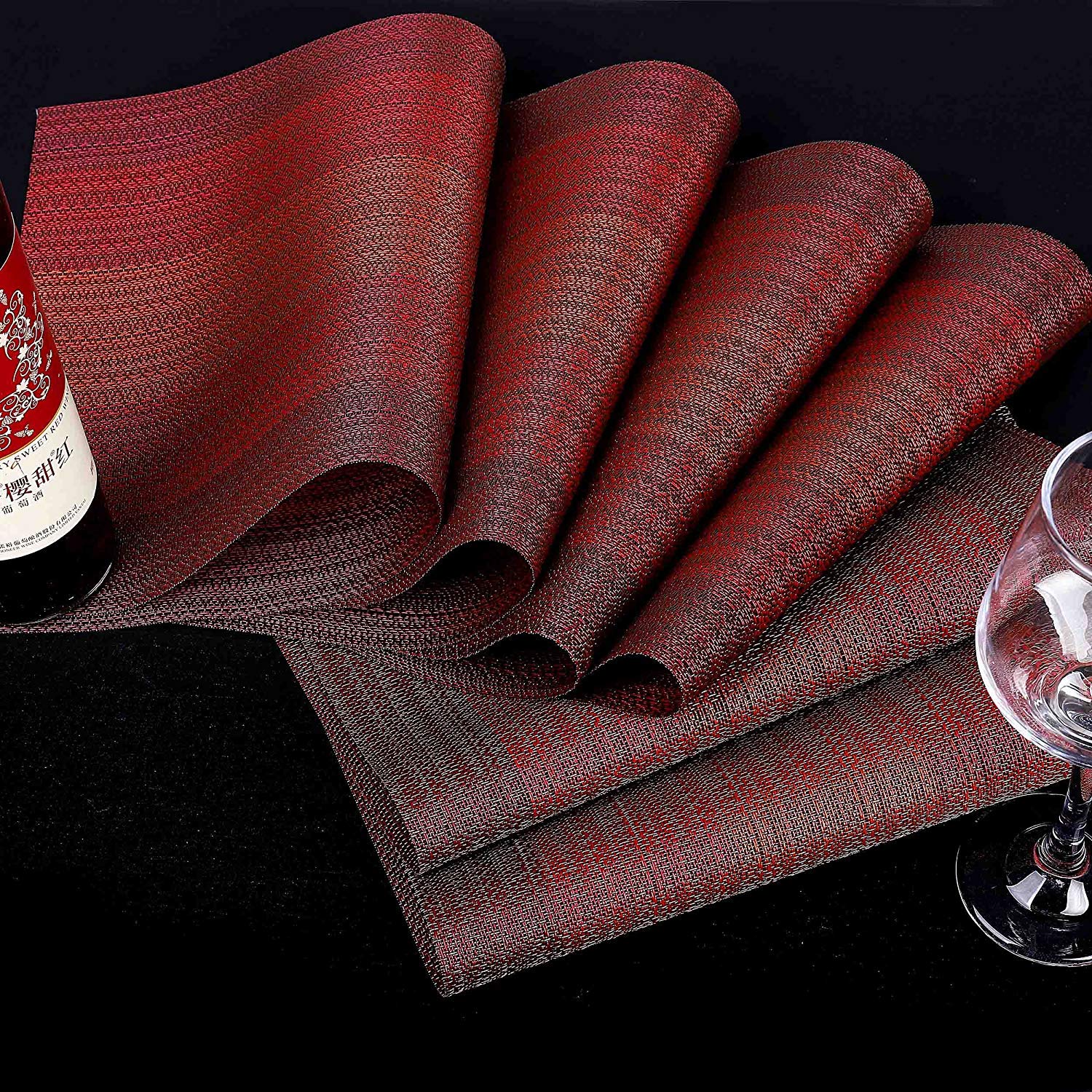 6 Tischsets Aus PVC-Polyester - Rutschfest, Hitzebeständig Bis 100°C, Waschbar 45x30 Cm