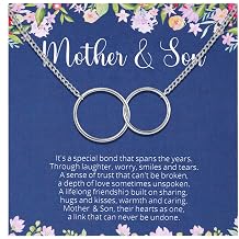 Aesnefe Mother and Son Necklace, Mom Gift from Son, Mother Necklace from Sons, Sons to Mom Birthday Christmas Mother's Day Jewelry Gifts