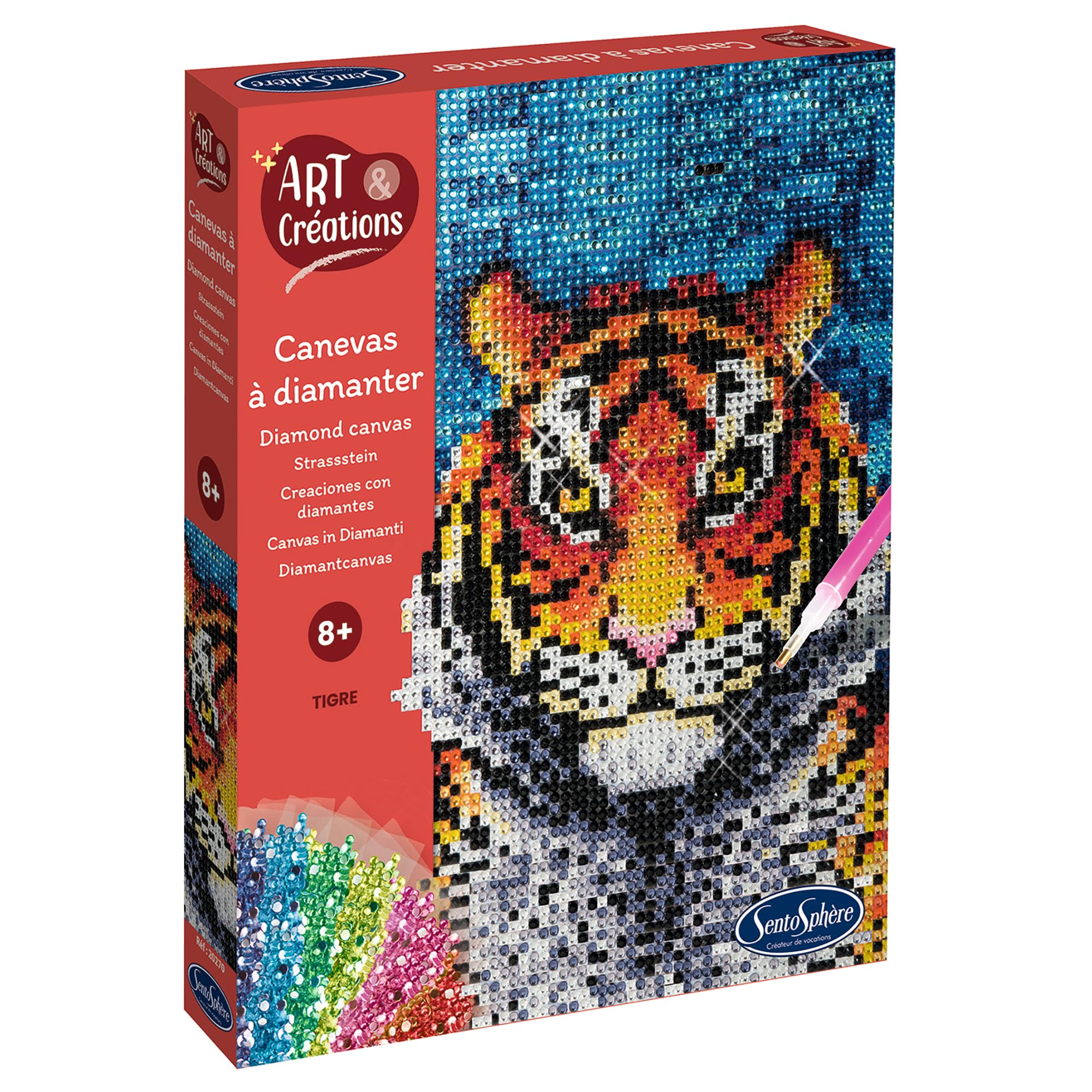 Sentosphere Sablimage – Kit De Pintura Con Arena Para Niños, Diseños De Reptiles Y Ranas, Manualidades Creativas Sin Experiencia, Incluye 4 Plantillas Y 16 Botes De Arena, A Partir De 4 Años, Fabricado En Francia