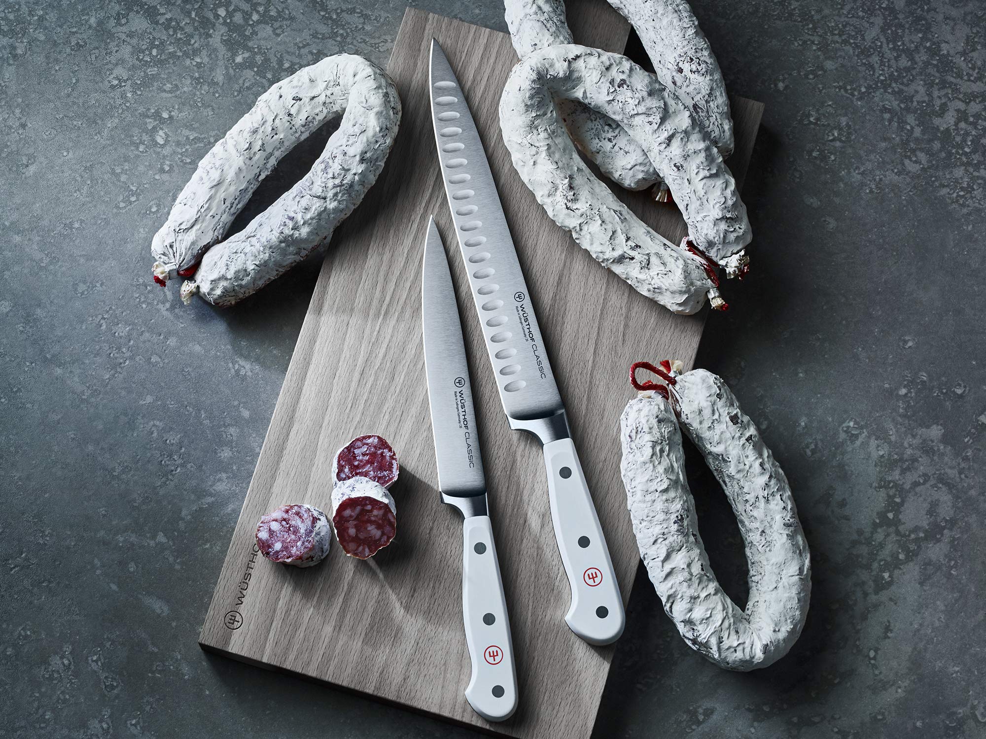 WÜSTHOF Classic White Schinkenmesser 23 cm, Weiss/Opulenter Garten