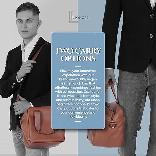 Miniatura 4 de LEONORE Bolsa de almuerzo  Enfriador aislado para el trabajo, la universidad, viajes  Lonchera grande reutilizable para hombres y mujeres  Elegante