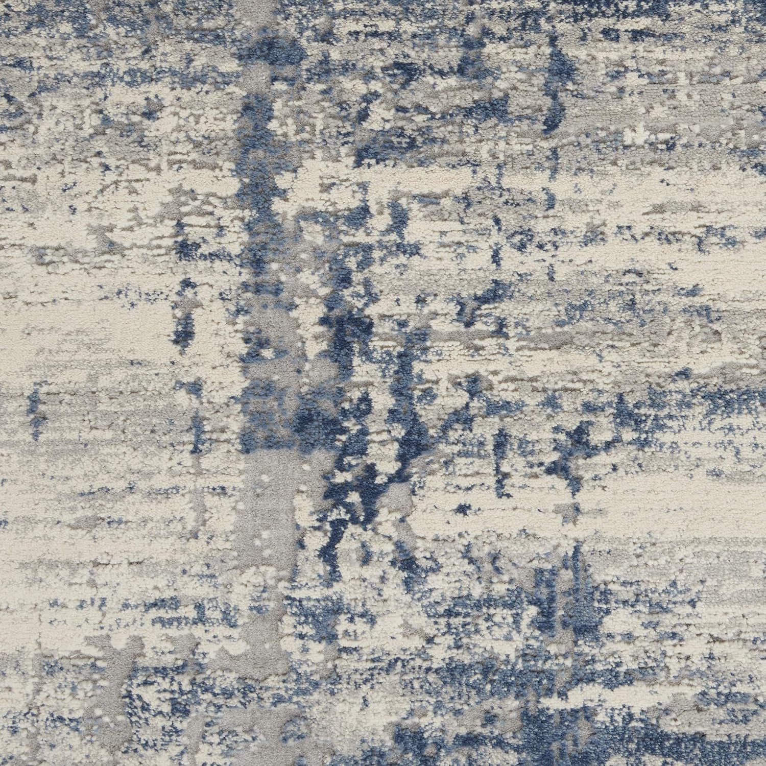 Nourison Home Rustic Textures Modern Artistic Ivory/Blue 3'11" x 5'11" Area Rug, Easy Cleaning, Non Shedding, Bed Room, Living Room, Dining Room, Kitchen(4' x 6')