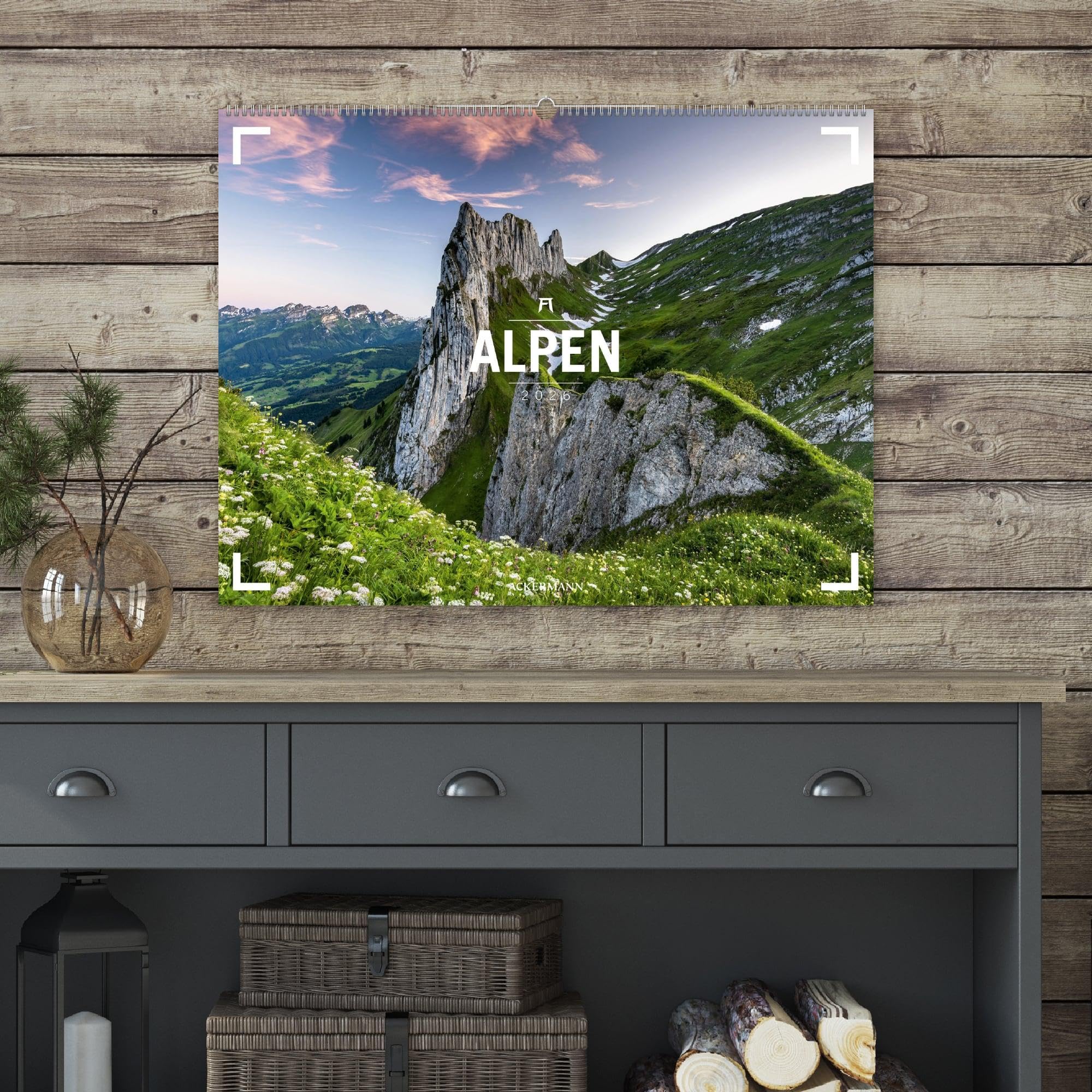 Alpen Gallery Kalender 2026 | Bildstarker Berge-Kalender im großen Querformat (66x50 cm) | Berge und Natur im Großformat