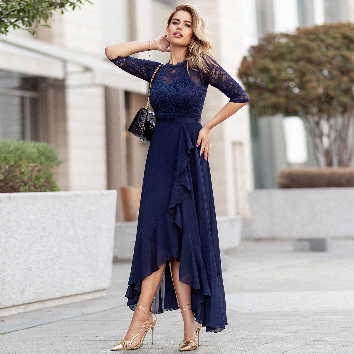 open lace back dress Amazon.com: Miusol Women's Elegant Floral Lace Ruffle Bridesmaid Maxi Dress  (Small, Magenta) : Clothing, Shoes & Jewelry