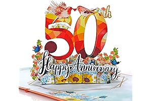 CUTPOPUP 3D Anniversary Card for Wife, 50th Wedding Anniversary Greeting Card