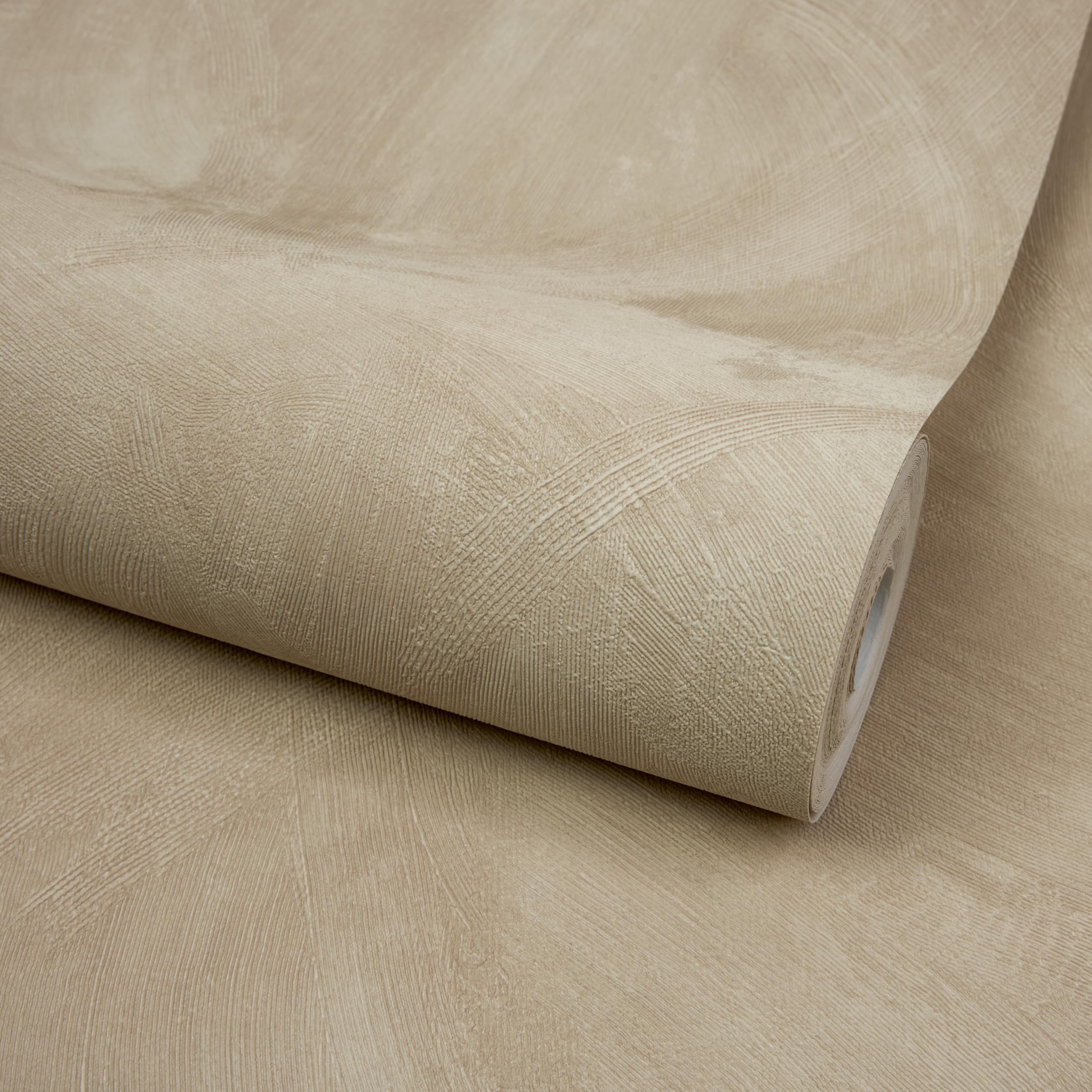 Grandeco Serra Rustic Limewash Chalk Paint Distressed Plaster Effect Textured Wallpaper, Warm Plaster