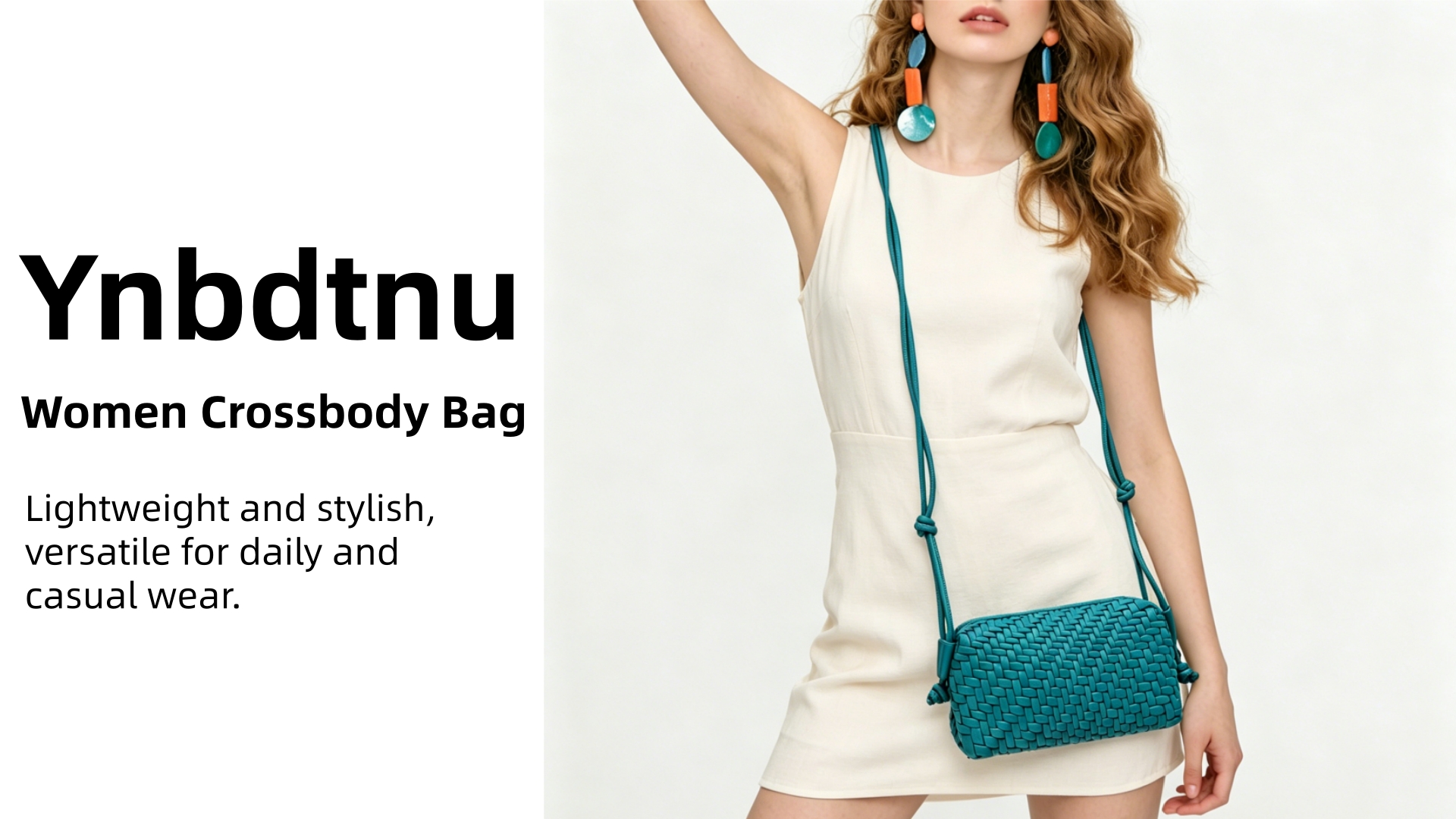 Bolso cruzado para mujer de cuero vegano tejido miniatura 7