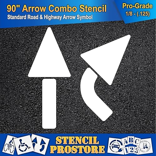 Miniatura 3 de Plantillas de pavimento  90 pulgadas  Kit de flecha recta y giro  (3 piezas)  90 pulgadas x 36 x 18 pulgadas (128 mil)  Grado profesional