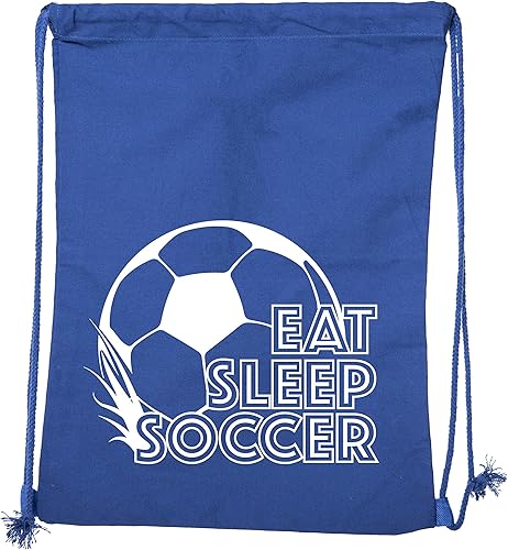 Miniatura 2 de Mato & Hash Mochila con cordón de fútbol, saco ligero de algodón, mochila de fútbol