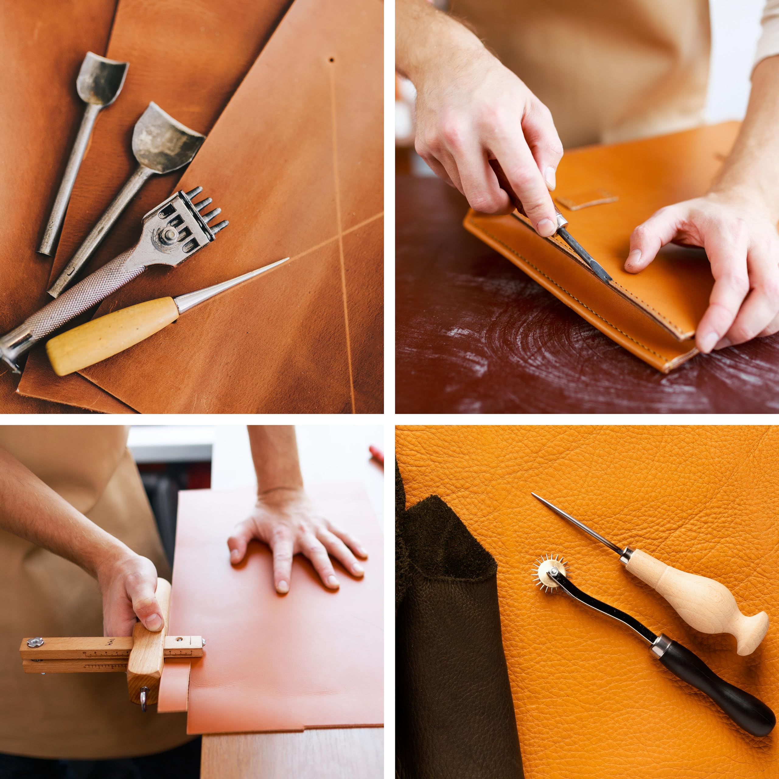 Shkira Werkzeugleder 30,5x61cm - 2mm Hellblaues Rindsleder Für Bastelprojekte & Handwerk