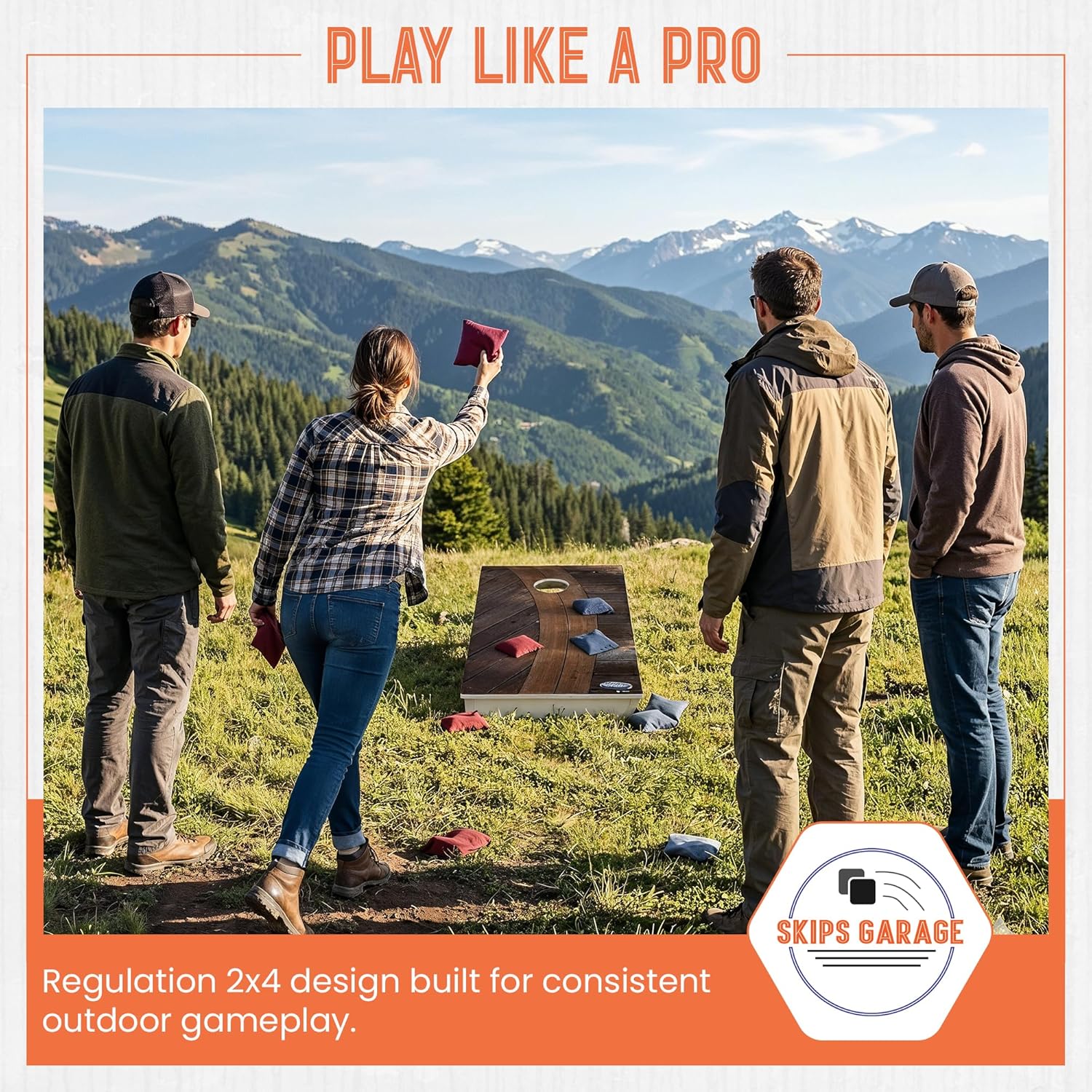 Skip's Garage Trex All-Weather Cornhole Boards | 100% Waterproof Corn Hole Game Set | ECO-Friendly Weatherproof PVC Composite | Choose from 50+ Design & Accessory Options