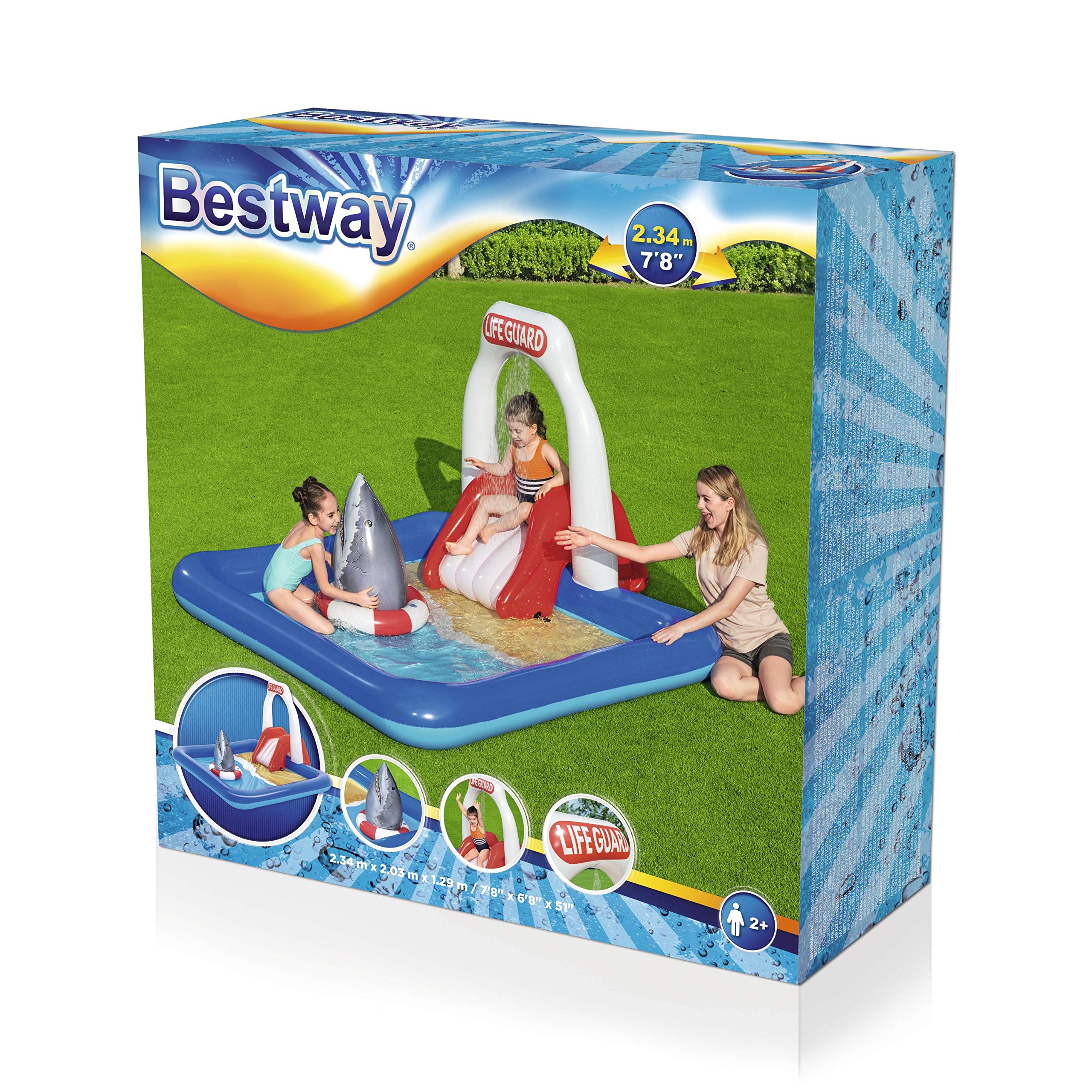 Bestway Wasserspielcenter Rettungsschwimmer, 234 x 203 x 129 cm, 65096, Color