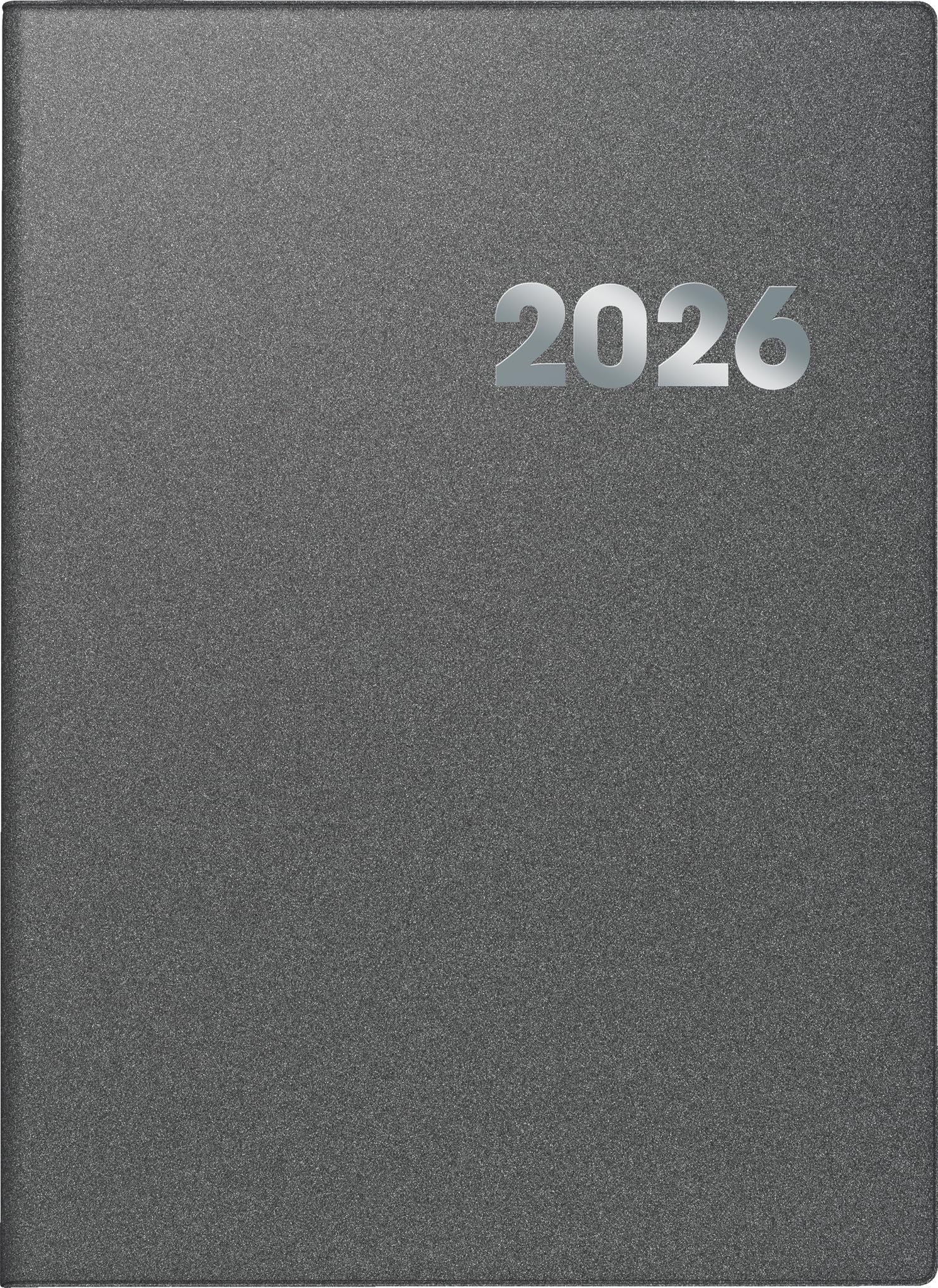 BRUNNEN Book Calendar Model 789 2026 | A4, Plastic, Grey