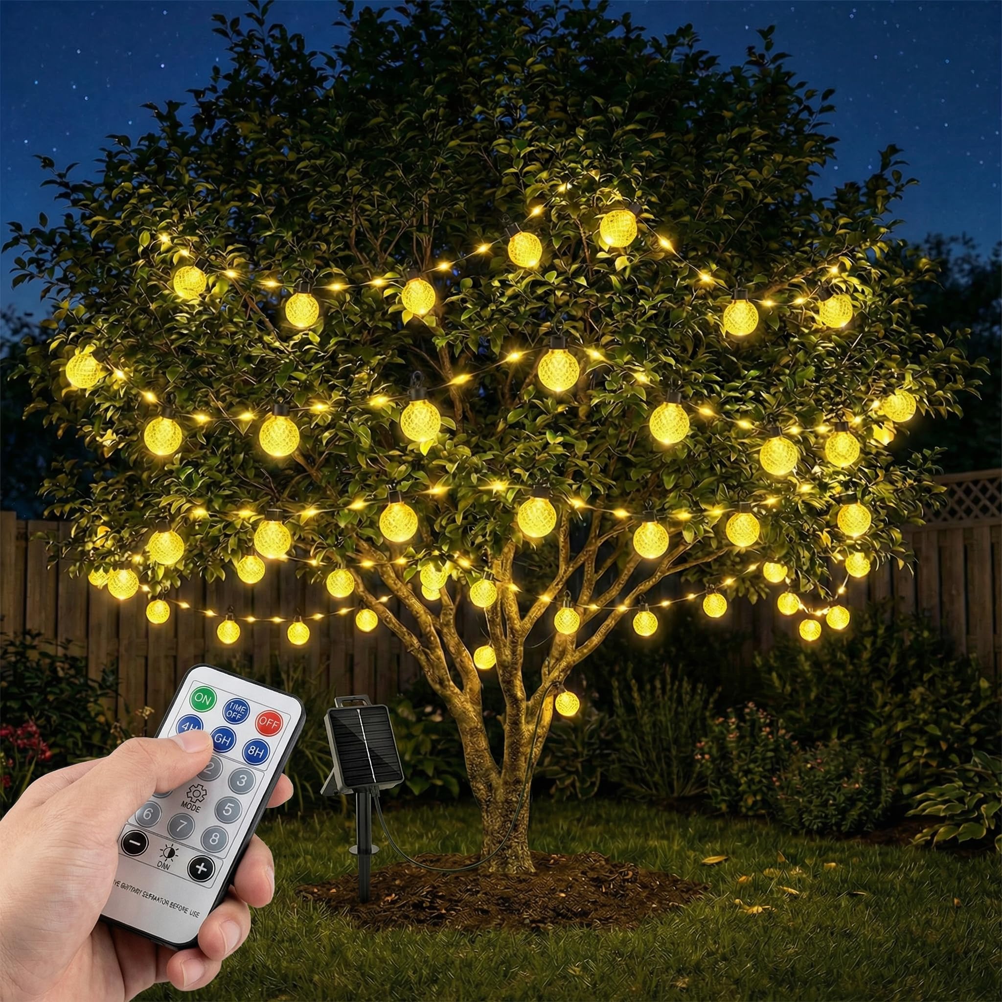 BG9D Solar Lichterkette Außen,8M 40 LED Solar Pineapple Lichterkette mit 10 Lampen,8 Modi Mit Fernbedienung,IP67 Wasserdicht,für Outdoor,Terrasse,Balkon,Hochzeit,Party,Garten,Warmweiß
