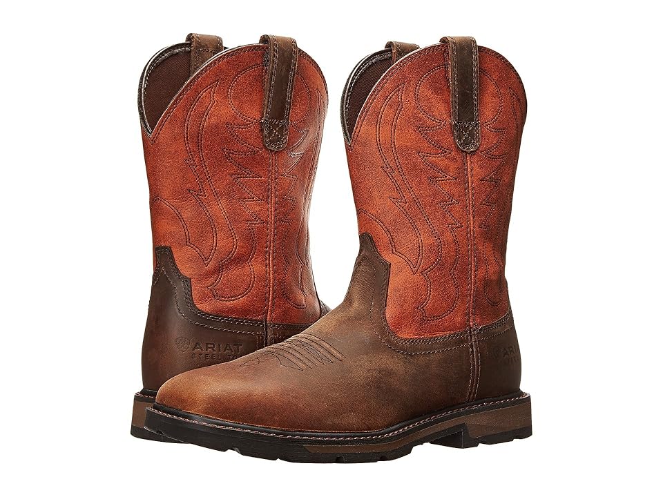 

Ariat Groundbreaker Wide Square Toe ST (Brown/Ember) Cowboy Boots