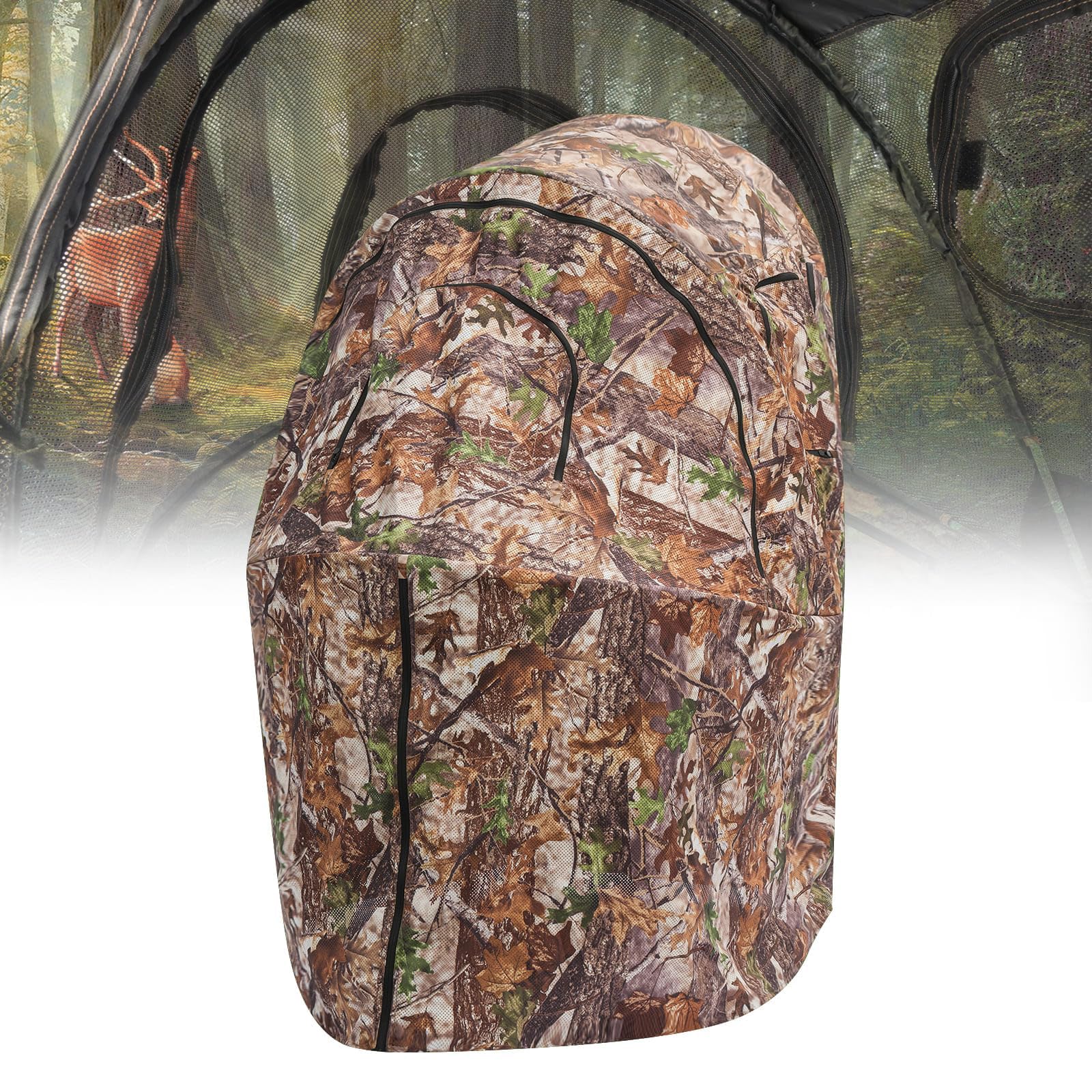 Persiana de Caza Transparente portátil - Persiana de Suelo emergente portátil Transparente de 270/360 Grados, para Caza de Ciervos y Pavos | Estor de Camuflaje para 1-4 Personas, Estor