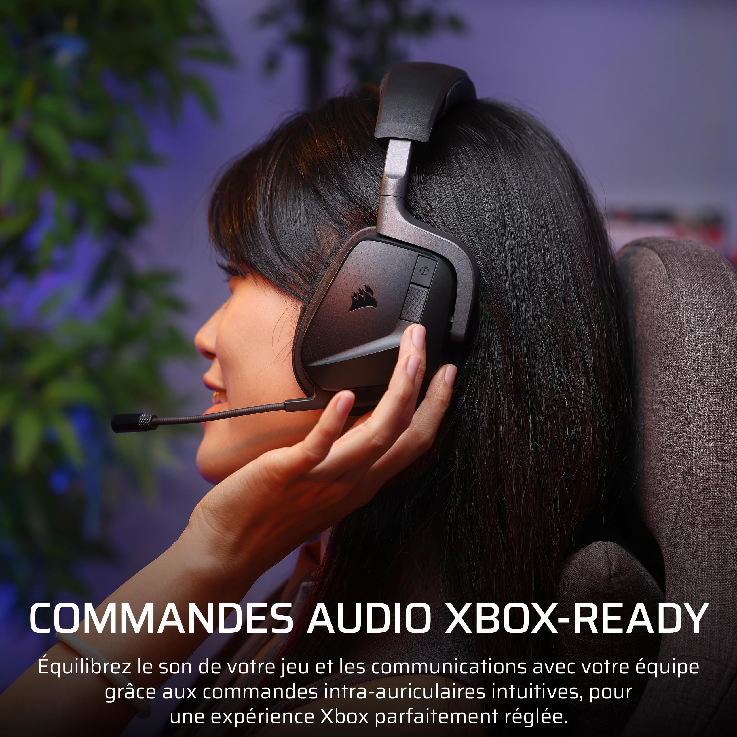 Corsair Void v2 Max sans Fil Xbox Casque Gaming – Carbon | 70 Heures Batterie, l'audio Spatial Dolby Atmos, 2.4GHz/Bluetooth, RGB, iCUE – Xbox, PlayStation, PC, Switch, Mac, Mobile