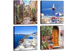 OKEXCKK Santorini Greece Canvas Wall Art