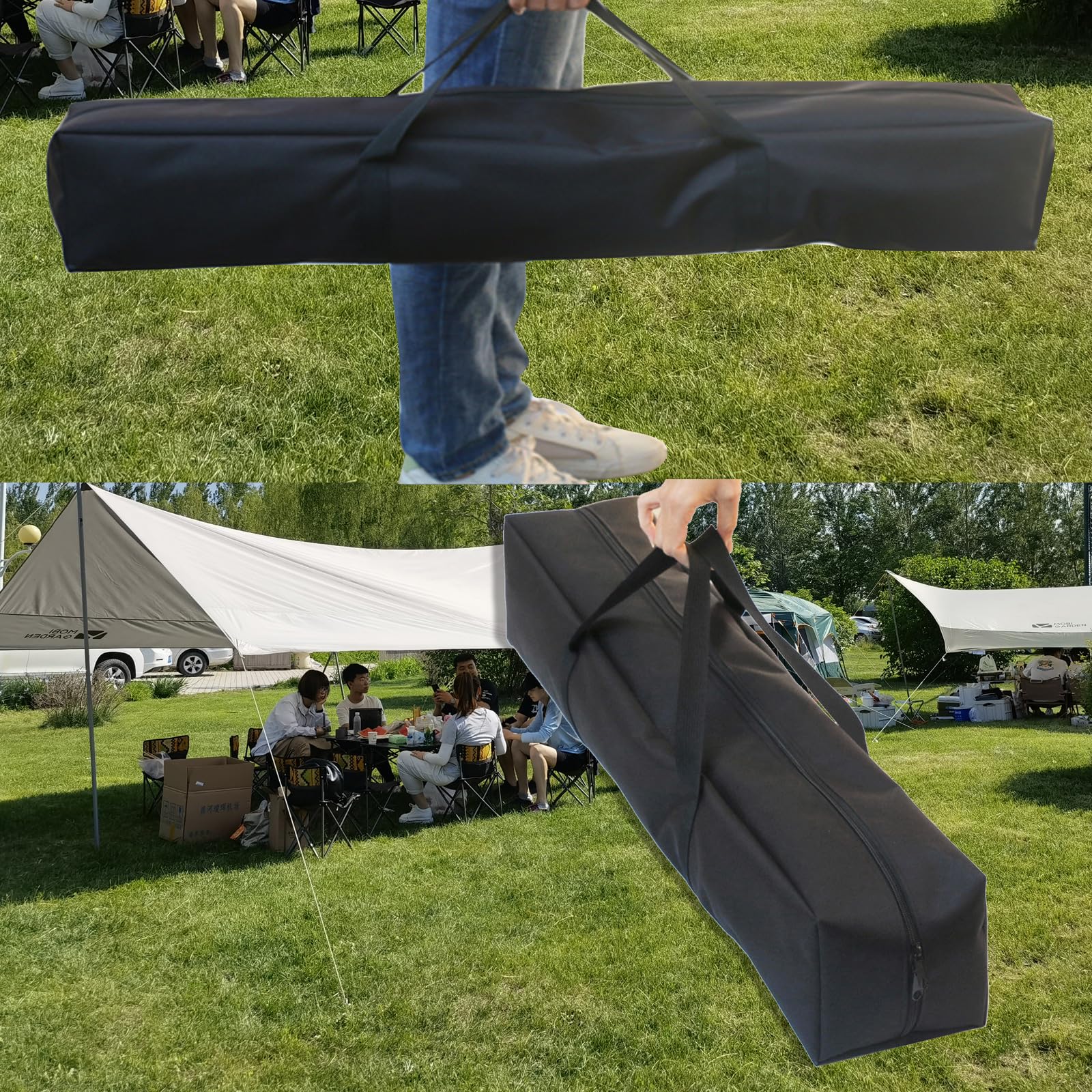 per 1 borsa in tessuto Oxford 600D, custodia per pali da tenda, borsone da viaggio lungo per campeggio/scatole da spostamento/tenda/tavole da surf, Come da immagine, 45*17*14CM