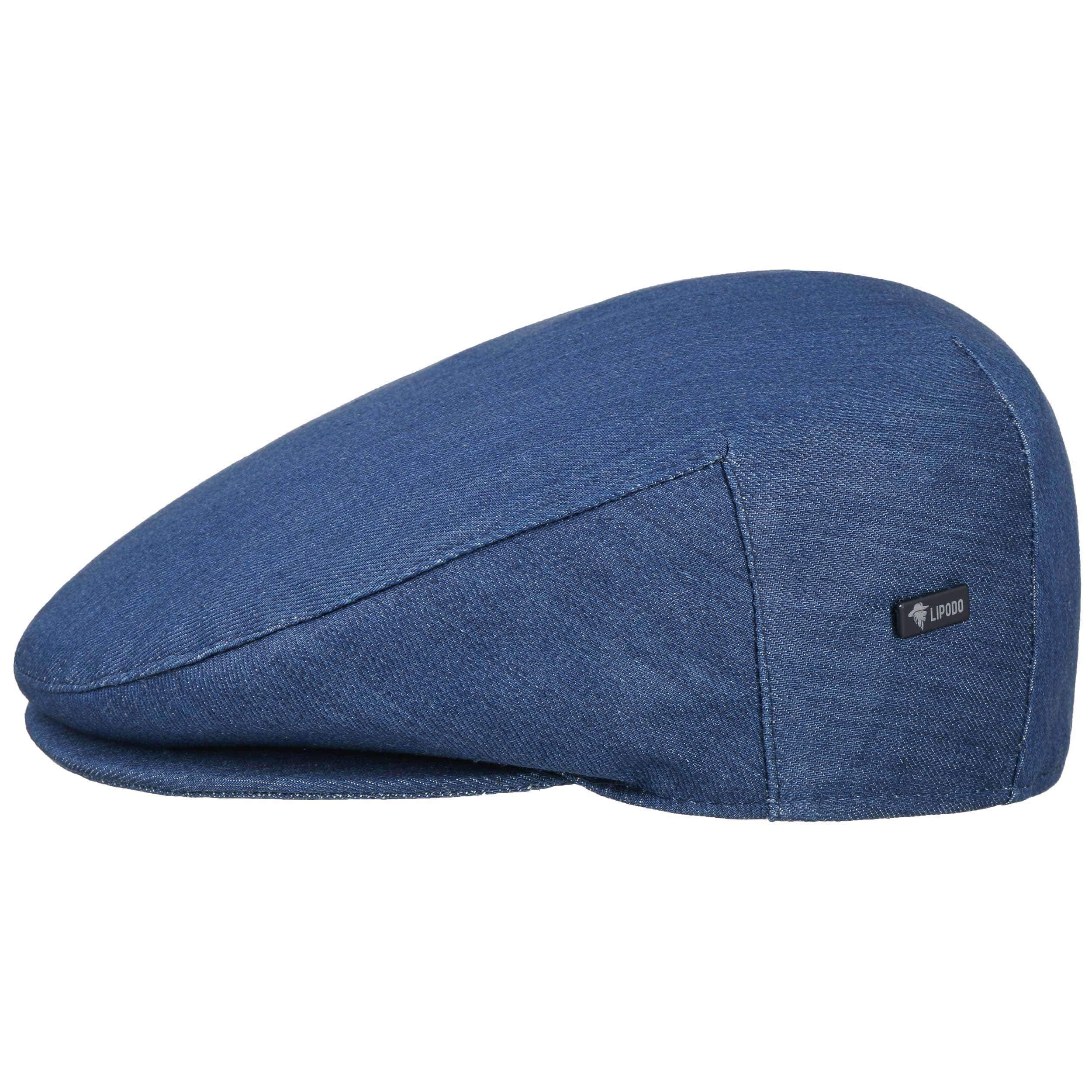 Lipodo Inglese Jeans Flatcap Schirmmütze Uni einfarbig Made in Italy Damen Herren Frühling Sommer