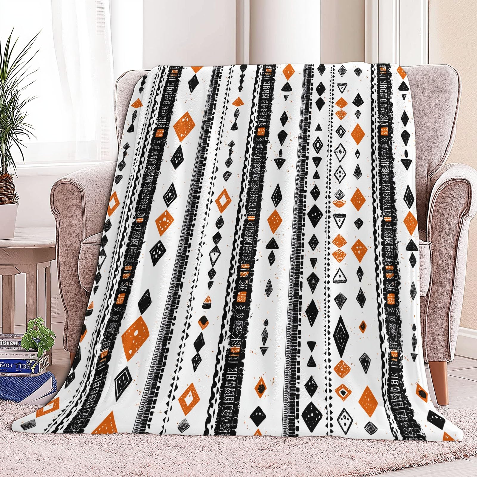 Gris Manta Franela para Cama 180 x 200 cm Patrón Geométrico De Rayas Manta de Microfibra Suave Cálida Transpirable, para Cama sofá Oficina Coche Viajes Camping