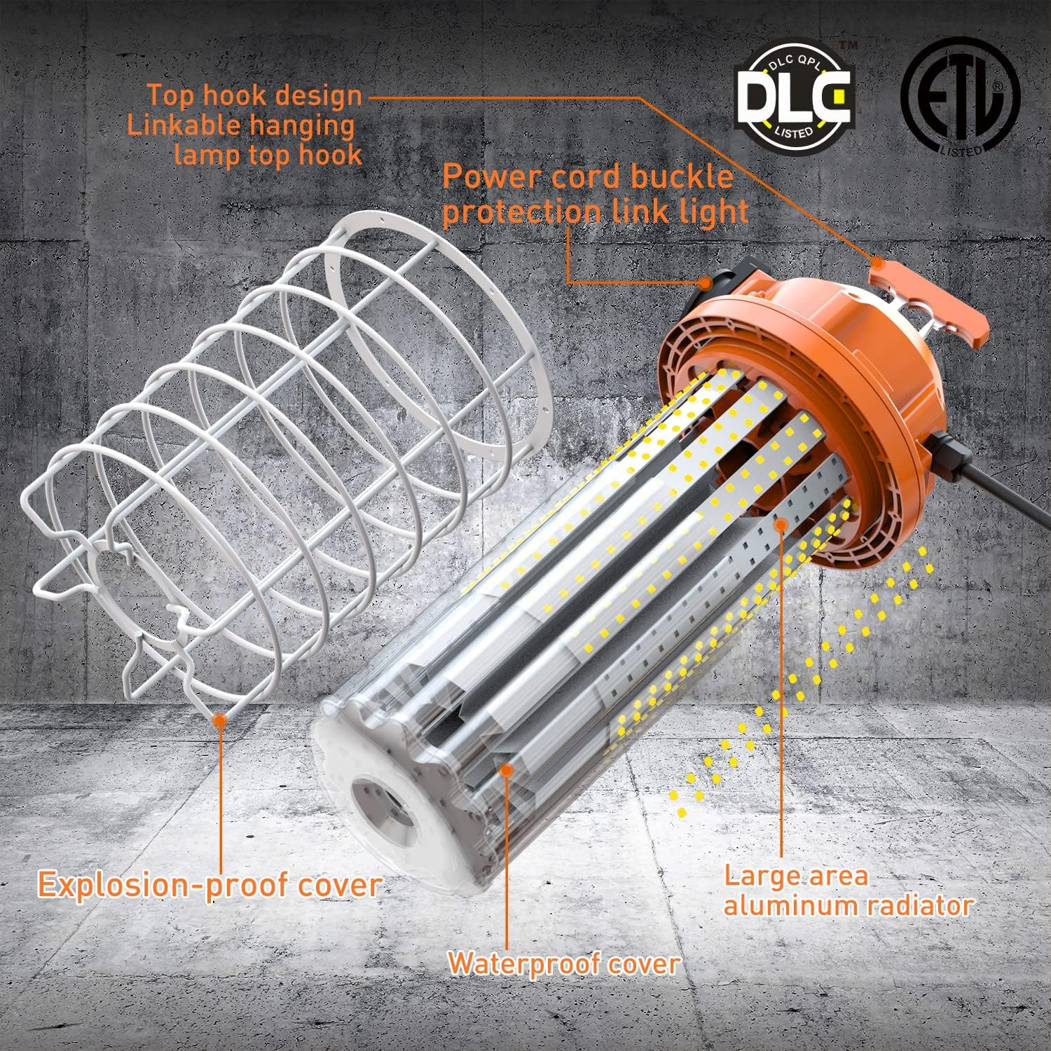 NS 150W High Bay Temporary LED Work Light 23550Lm 5000K Daylight White with Indoor and Outdoor Hook Portable Hanging Lighting for Construction Job Site¡­ - Image 4