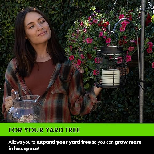 Vista 17 de Yard Butler Centro de pájaros de árbol de patio, soporte duradero para comedero de pájaros y soporte para plantas colgantes con 3 ganchos y anillo