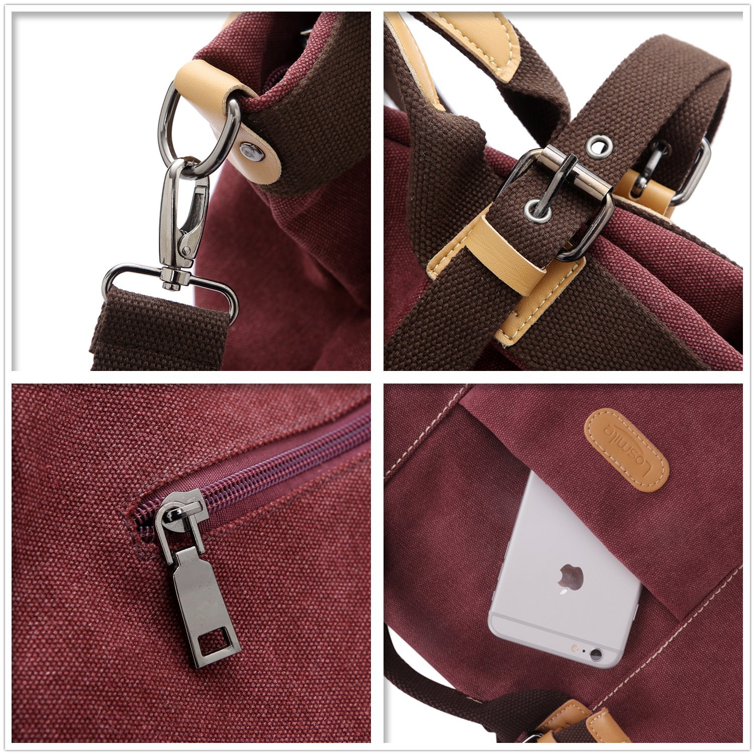 LOSMILE Borsa a mano grande in tela vintage,Borse a spalla,Borsa a tracolla in tessuto per donna/ragazza.