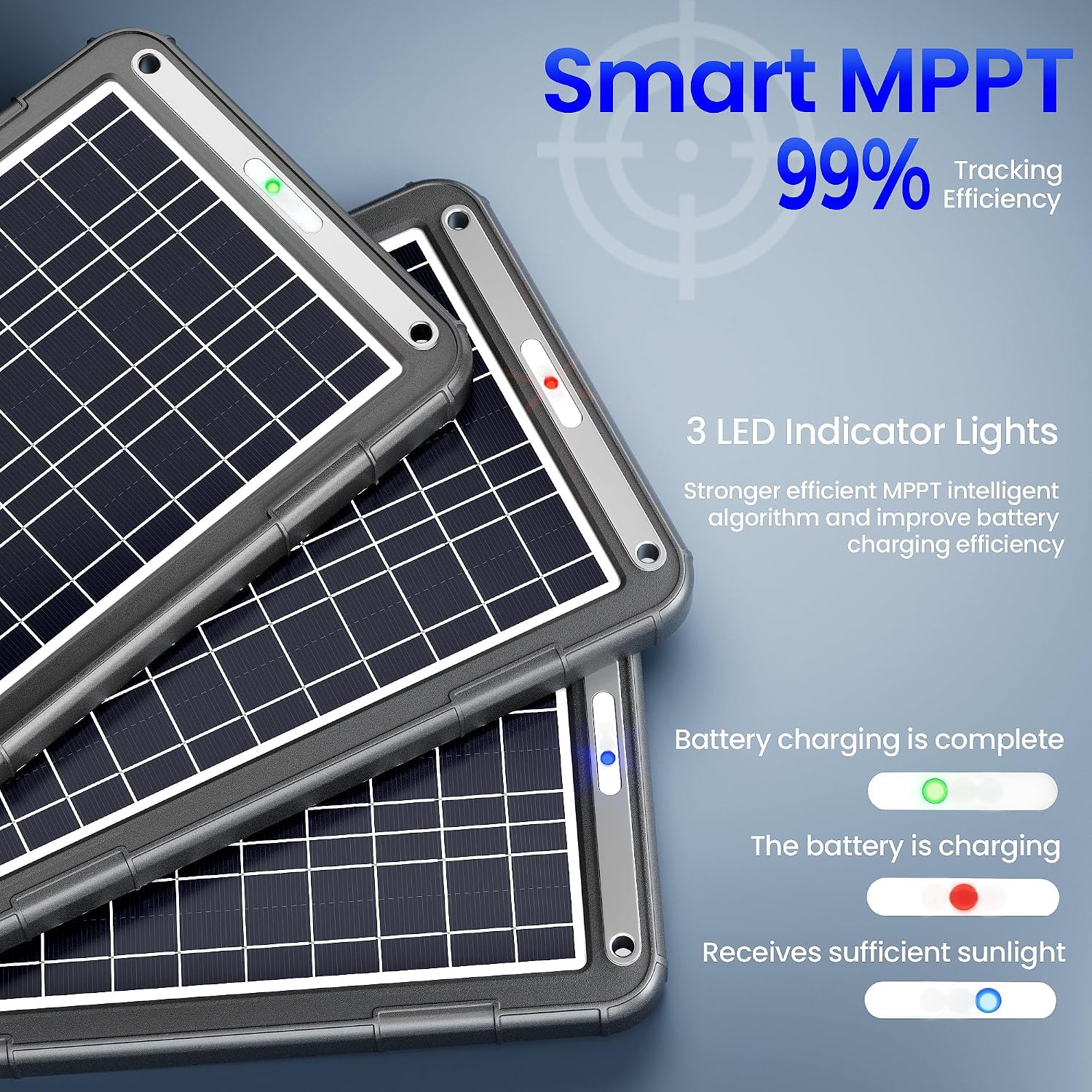 POWOXI Solar Charger LED Indicator Lights