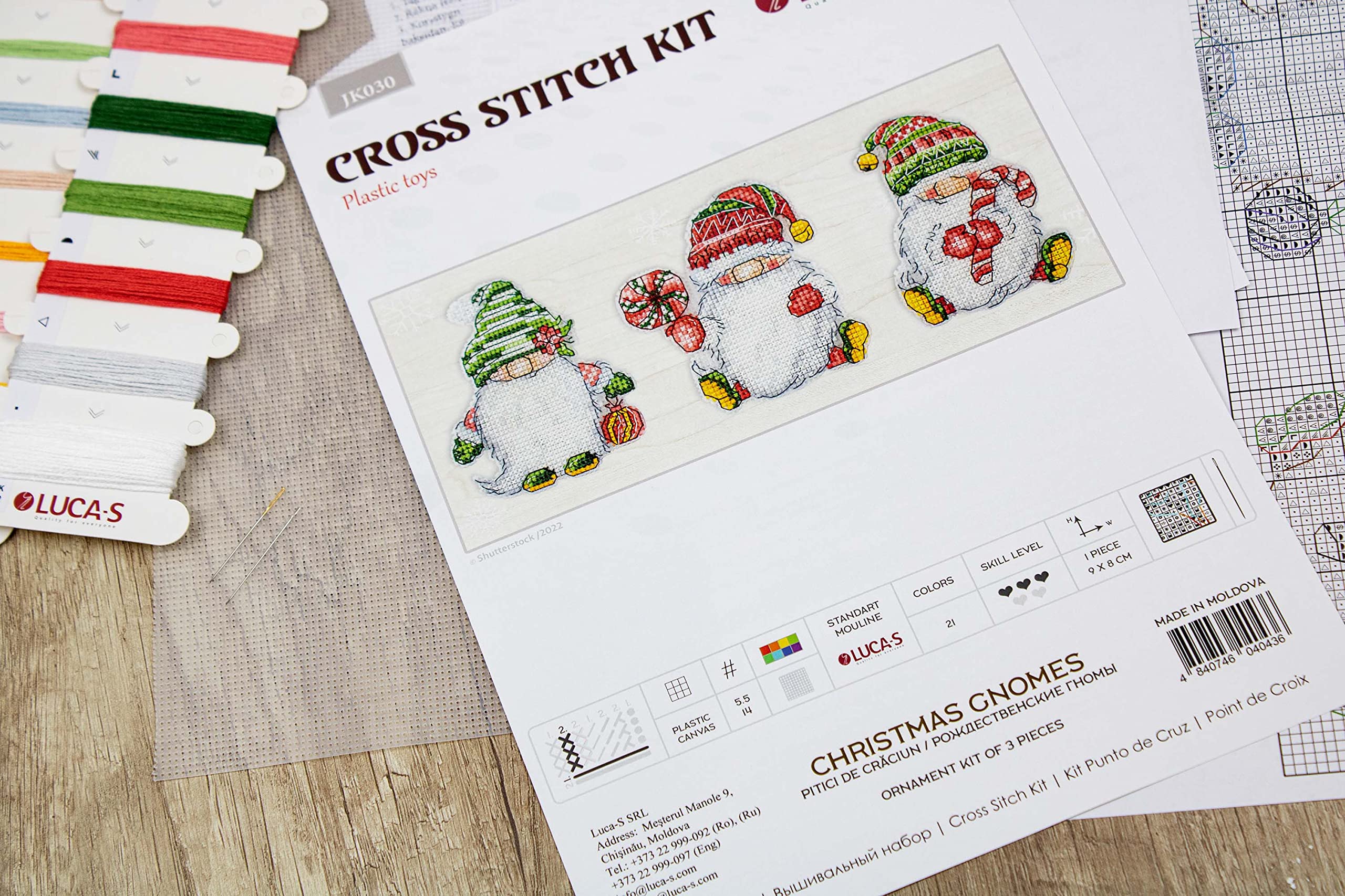LUCA-S QUALITY FOR EVERYONE Toys Cross Stitch Kits - Christmas Gnomes JK030, White, zzzz-s - Image 4