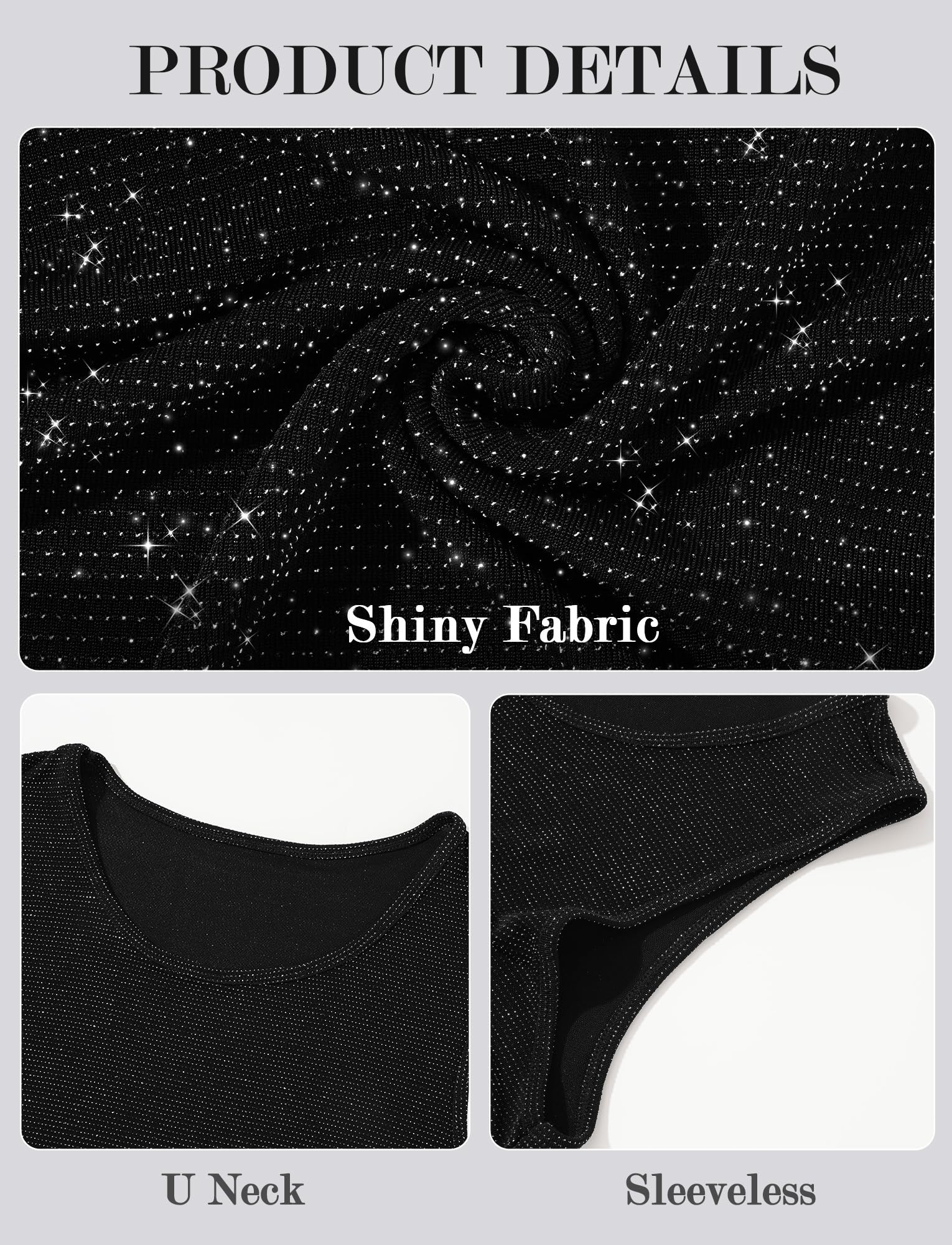 FEOYA Débardeur à paillettes pour homme - Avec strass métalliques - Col rond - Sans manches - Pour soirée discothèque, discothèque, discothèque - Pour l'été