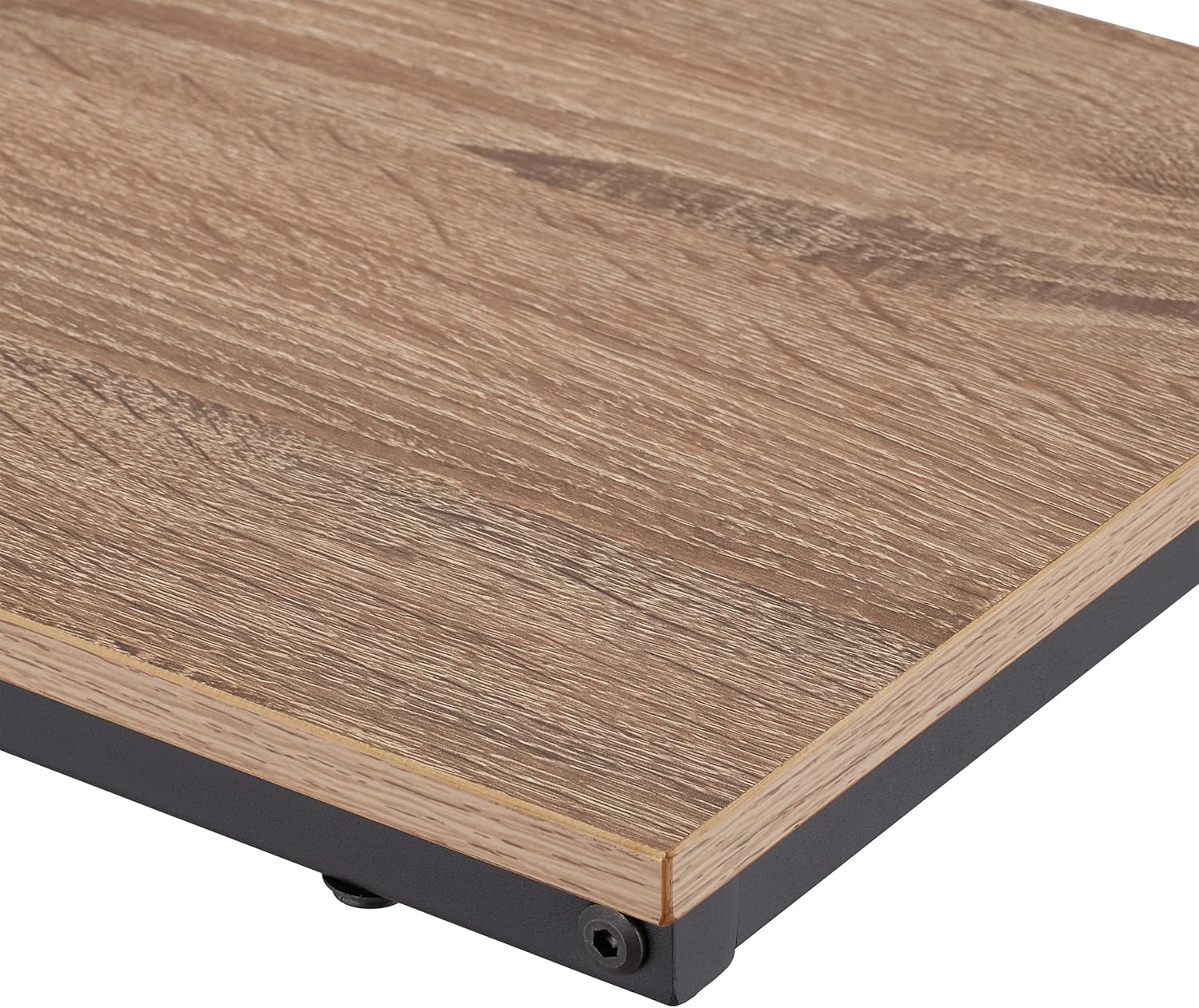 Relaxdays C-Shaped Side, HWD: 60 x 30 x 45 cm, Laptop Desk, Metal Frame, Living Room Coffee Table, Black/Brown, Steel