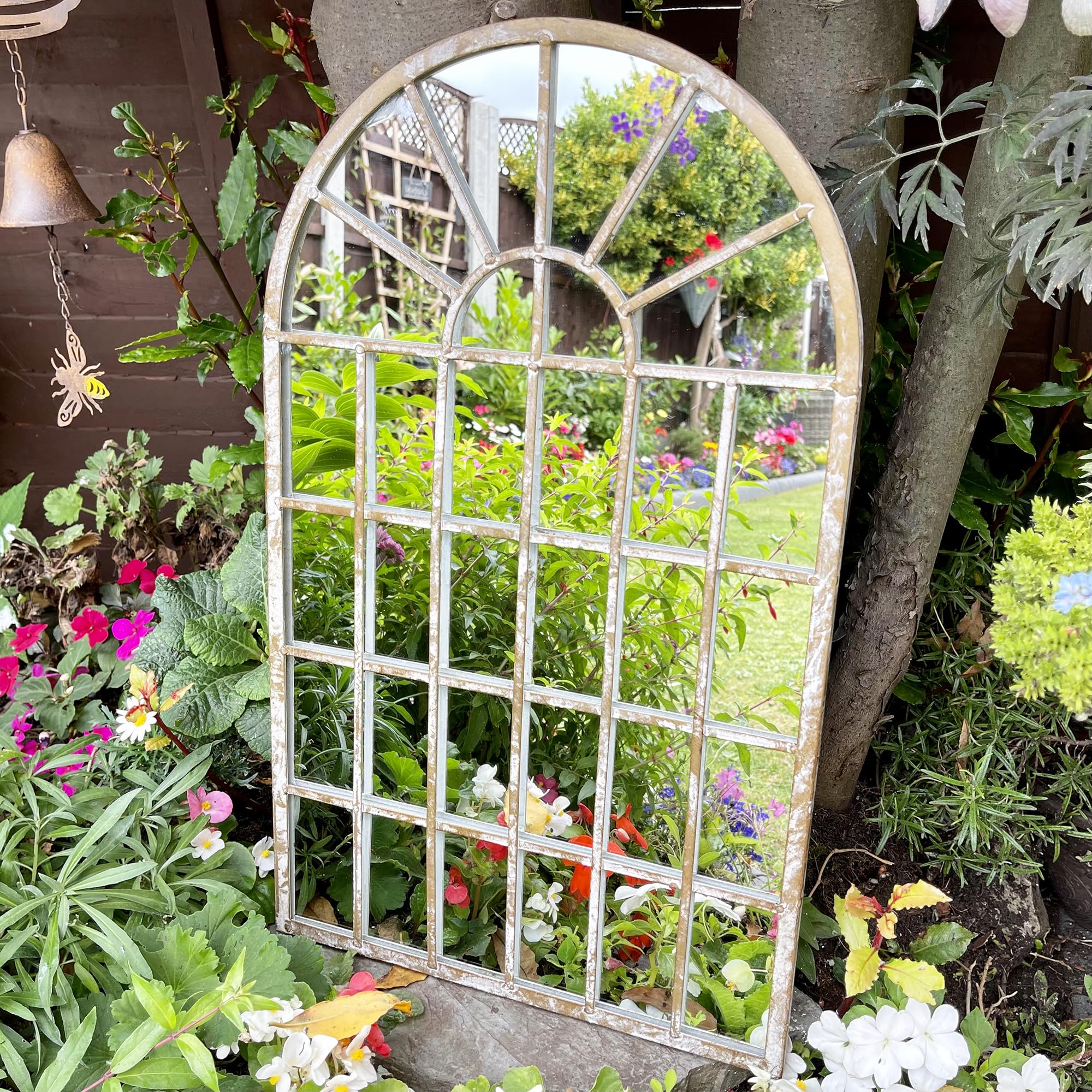 Darthome Metal Arched Wall Mirror Large Garden Antique Gothic Vintage Arched Window Door
