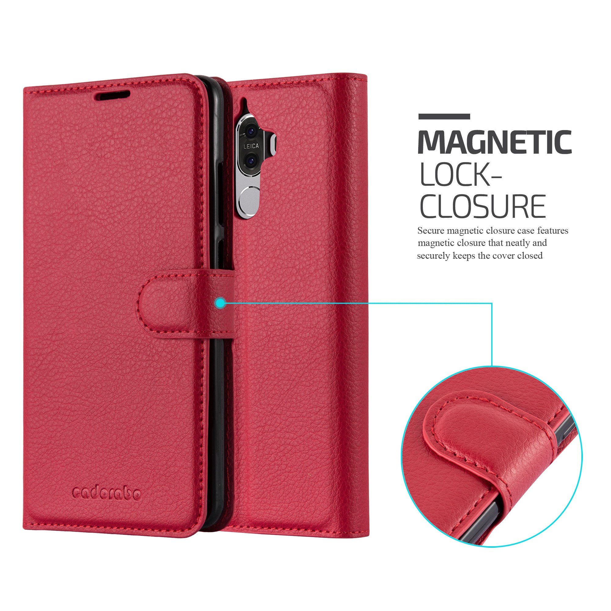Cadorabo Leder-Handyhülle Für Huawei Mate 9 – Flip Case Mit Kartenfächern, Standfunktion & Magnetverschluss