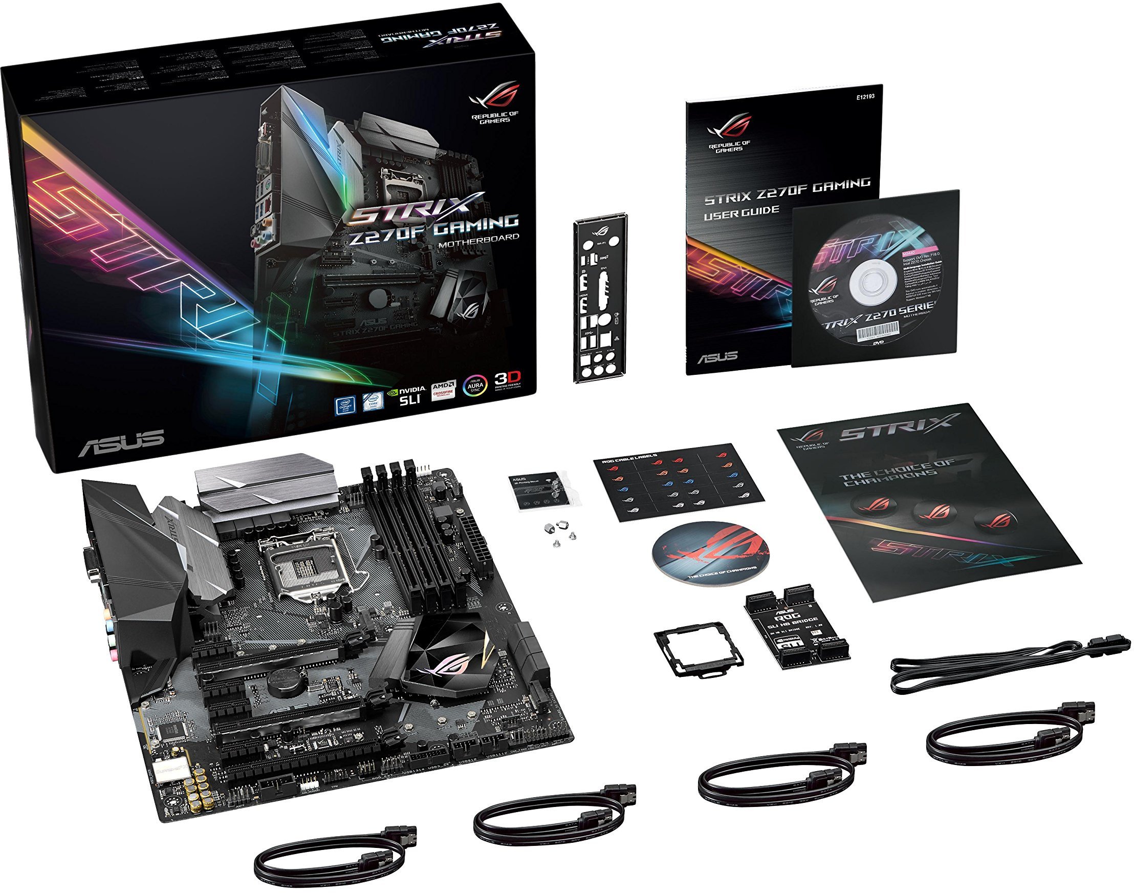 Asus ROG Strix Z270F Gaming Mainboard Sockel 1151 (ATX, Intel Z270, Kabylake, 4x DDR4-Speicher, USB 3.1, M.2 Schnittstelle)