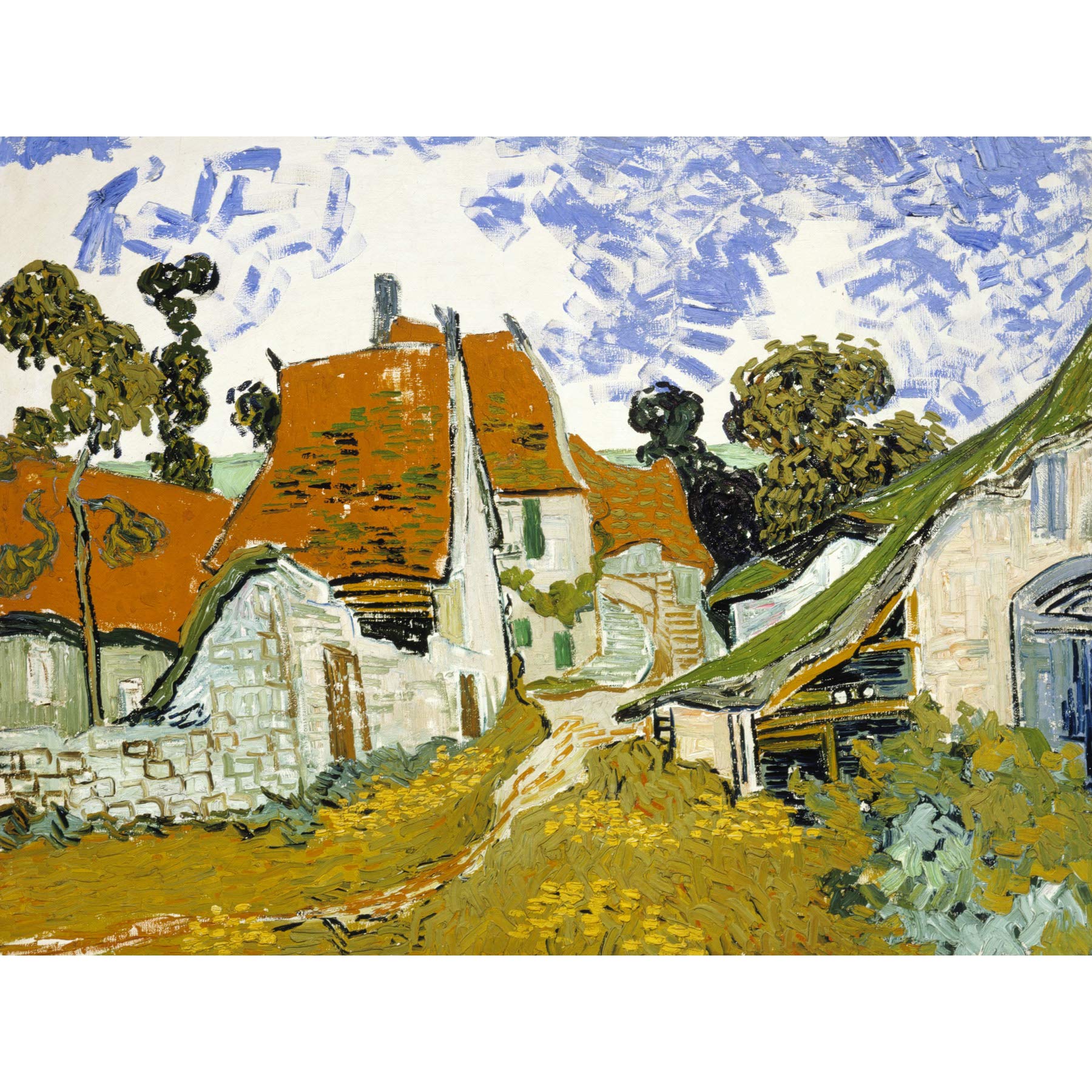 Vincent Van Gogh Street In Auvers Sur Oise Large Wall Art Print Canvas Premium Poster Mural