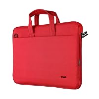 Bologna Slim Borsa per Laptop fino a 16 Pollici con Tracolla, Rosso