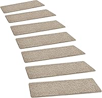 Vista 11 de PURE ERA Bullnose - Juego de peldaños de alfombra para escaleras sin cinta, antideslizantes, protectores de escaleras para interiores, alfombras