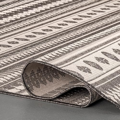 Miniatura 6 de nuLOOM Aztec - Alfombra para interiores y exteriores, cuadrada, 8 pies, color gris teófilo